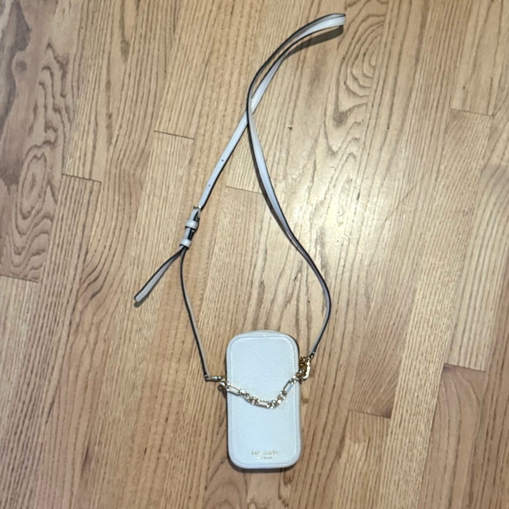 Kate Spade Carlyle Pebbled Leather North South Crossbody Milk Glass Ivory - Picture 9 of 9